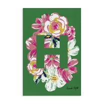 Stupell Industries Floral Bloom Letter H Botanical & Floral Painting Gallery Wrapped Canvas Art Print Wall Art, 24 x 36