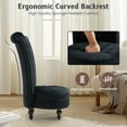 thumbnail image 3 of AVAWING High Back Retro Throne Chair, Velvet Armless Royal Chair w/ Storage, Indoor, Black, 3 of 8