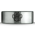 thumbnail image 2 of Tungsten Bear Paw Claws Band Ring 8mm Men Women Comfort Fit Brushed Gray Flat Cut Black Polished, 2 of 4