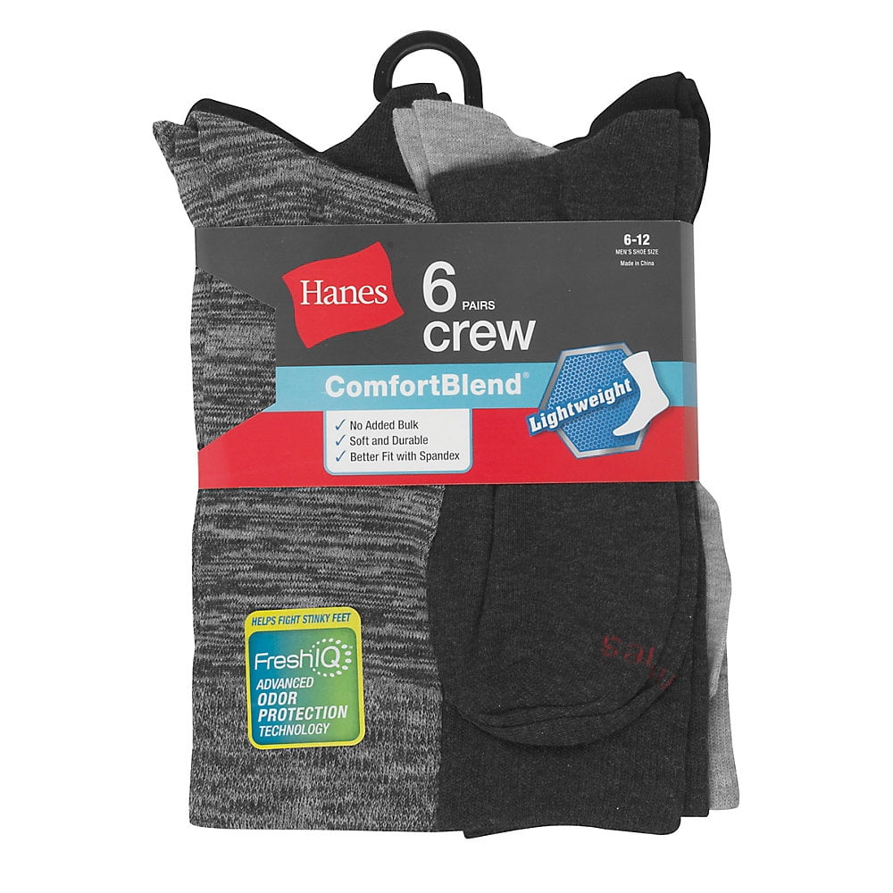 Hanes CASUAL JERSEY FLAT CREW SOCKS CB81 6