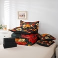 thumbnail image 5 of Homewish Orange Rustic Floral Bedding Comforter Set 7pcs, Retro Plant Botanical King Bedding Sets, Teens Adult Girl Women Reversible Bed Sheets, Breathable Home Decor, 5 of 7