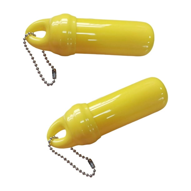 Llavero flotante con forma de bolsa seca y llavero para kayak. Amarillo