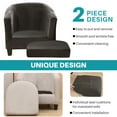 thumbnail image 4 of Eurhowing Stretchable Tub Chair Slipcover, 2-Piece Velvet Soft Armchair Cover with Cushion Cover, Elastic Fit Club Chair Sofa Couch Slipcover, 1-Pack, Grey, 4 of 10