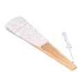 thumbnail image 3 of M Buder Handheld Hollow Lace Bamboo Folding Fan White Vintage Style Lace Fan with Tassel for Wedding Bridal Clothes Decoration Dance Gift, White (10.6 inches / 27 cm), 3 of 9