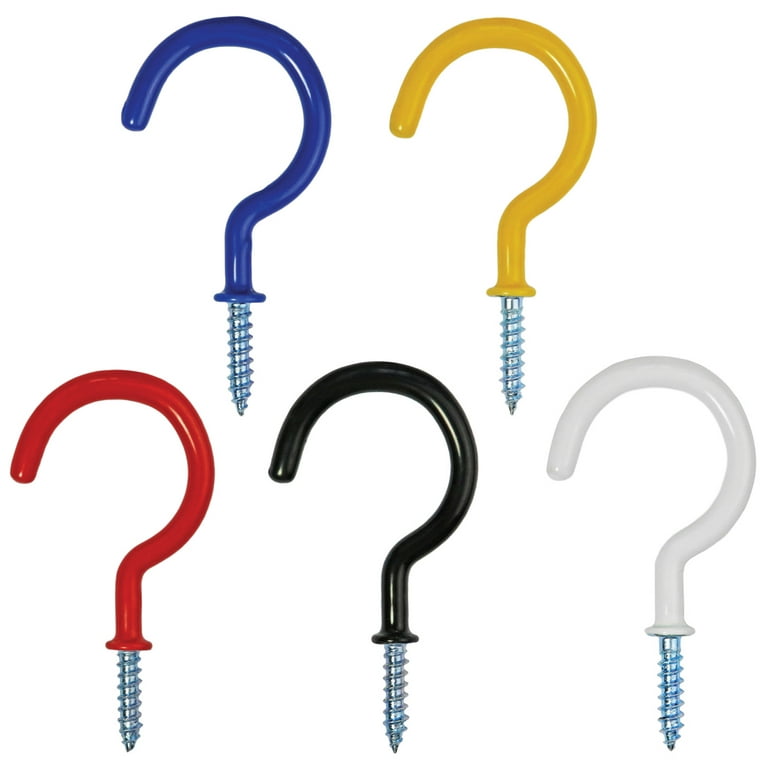 Vinyl Coated Screw-in Ceiling Hooks Cup Hooks 2.9 Inches Screw Hooks 30  Pack (Yellow) 