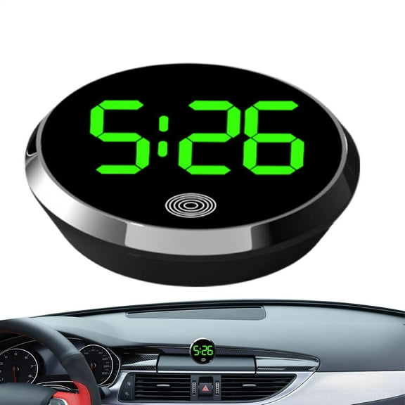 Car Clock, Digital Dashboard Car Clock, Round Vehicle Decorative Clock for Dashboard, 1.8 Inch Luminous Car Clock Dashboard Time Display, Compact Vehicle Clock, Car Interior Accessory