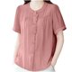 thumbnail image 1 of V Cuello Blusas para las Mujeres, de Moda Retro Bordado Cuello Redondo Cinco Cuartos de Manga para el Uso Casual, 1 of 5