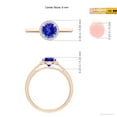 thumbnail image 4 of ANGARA Natural Round Tanzanite Cathedral Ring with Diamond Halo in 14K Rose Gold for Women (Size-6mm) | December Birthstone, Birthday, Anniversary, Jewelry Gift for Women | Natural Tanzanite Ring, 4 of 9