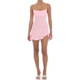 thumbnail image 2 of Gupgi Women Ruffle Mini Dress Solid Color Spaghetti Strap Cross Backless Bodycon Dresses Clubwear, 2 of 7