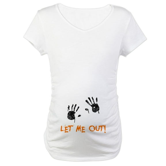 CafePress - Let Me Out Maternity T Shirt - Cotton Maternity T-shirt, Cute & Funny Pregnancy Tee