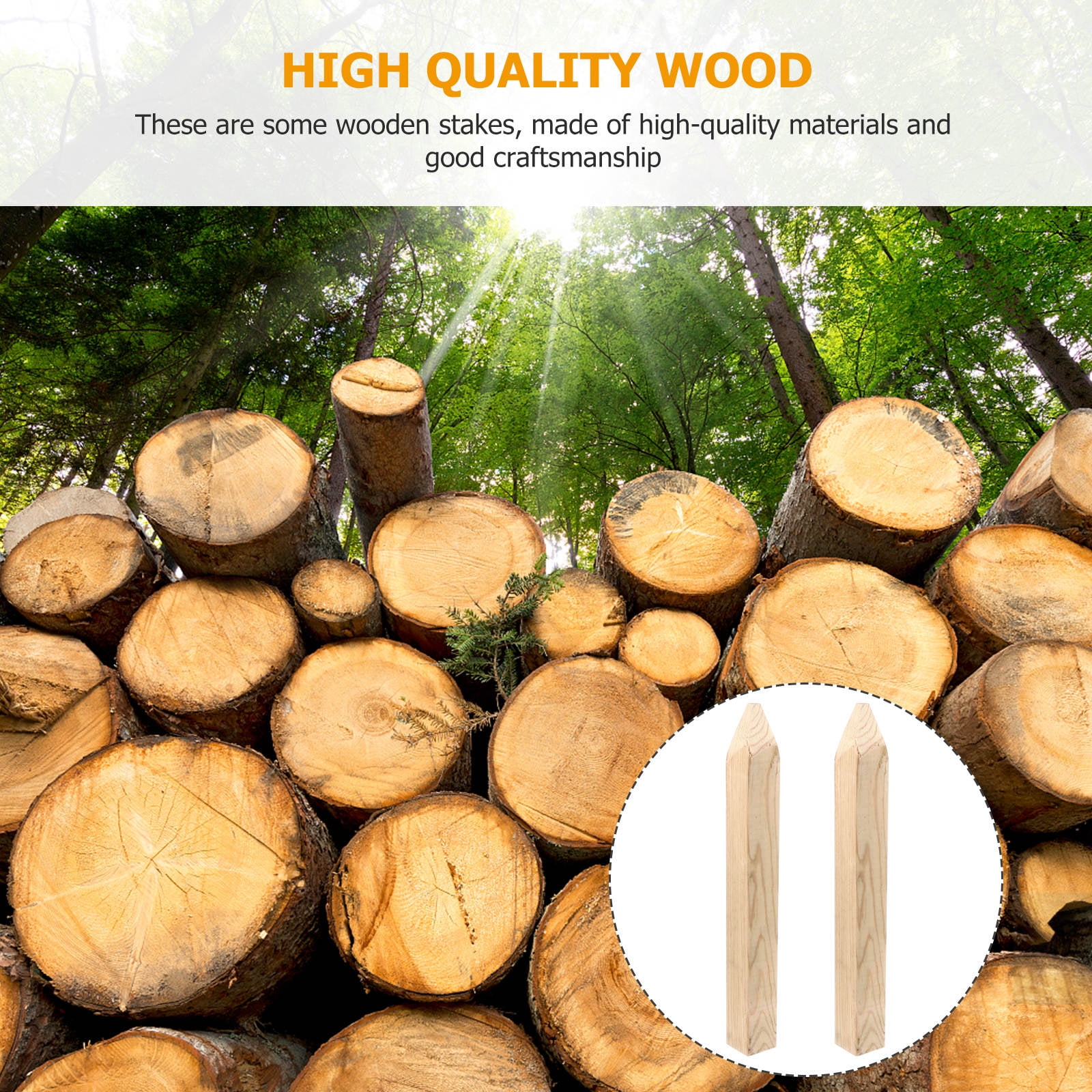 Pawsdot 5Pcs Durable Wooden Measurement Stakes Chocolate Color for Garden Fence and Flower Bed Border