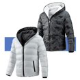 thumbnail image 3 of Gibobby Chamarras para hombre invierno Chaqueta Acolchada Liviana Resistente con Capucha(Blanco,M), 3 of 4