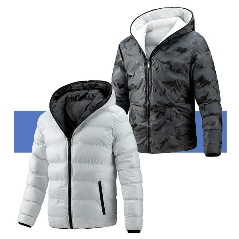 Men's Thickened Overcoat Warm Winter Solid Color Full Zipper