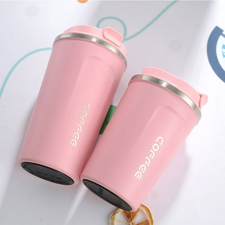 400ml Double Stainless Steel Coffee Thermos Mug With Straw Multifunctional  Car Vacuum Flask Portable Travel Insulated Cup
