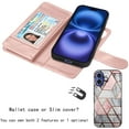 thumbnail image 7 of iPhone 17 Pro Case,for iPhone 17 Pro 6.3" Wallet Phone Case,Takfox PU Leather Magnetic Detachable Card Holders Shockproof Kickstand Protective [Flip Folio Cover] for iPhone 17 Pro - Marble, 7 of 7