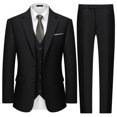 thumbnail image 1 of Set de traje MAGE MALE de 3 piezas, ajustado, esmoquin, baile de graduación, boda, negro, 1 of 7