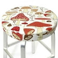 thumbnail image 3 of Honeii Cartoon Mushrooms Bar Stool Covers – Perfect Fit for 12" to 14" Round Stools, Crease-Resistant, Stretchy, Washable & Dustproof Seat Slipcovers-13 inch, 3 of 7