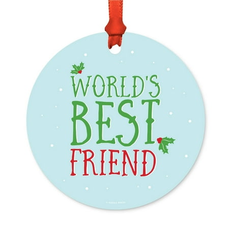 metal christmas ornament worlds best friend holiday mistletoe includes ribbon and gift bag - Best Friend Christmas Ornaments metal christmas ornament worlds best friend holiday mistletoe includes ribbon and gift bag - Best Friend Christmas Ornaments