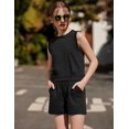 thumbnail image 3 of Arshiner Girls Summer Outfits 2 Piece Short Sets Sleeveless Tops and Shorts with Pockets Kids Clothes, 3 of 6