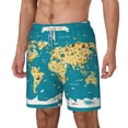 thumbnail image 2 of Gaeub World Map With Landmarks Mens Swim Trunks Stretch Beach Shorts Quick Dry for Men Swim Shorts Swimwear with Pockets- XX-Large, 2 of 9