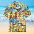 thumbnail image 4 of Camisa hawaiana con estampado de helado para hombre, camisa holgada de manga corta con estampado 3D de empalmes coloridos, blusa con solapa para verano, 4 of 5
