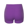thumbnail image 3 of A2Y Women's Basic Solid Premium Cotton High Rise Bike Shorts Purple XL, 3 of 5