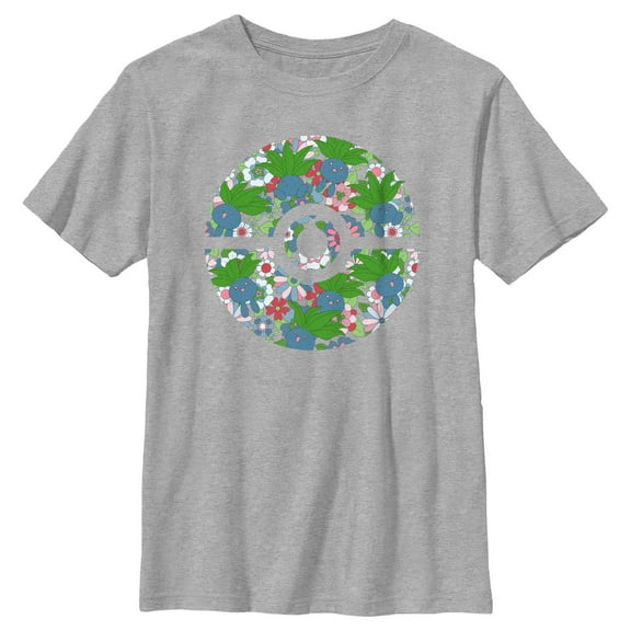 Boy's Pokemon Oddish Pokeball Graphic Tee Athletic Heather Small