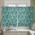 thumbnail image 4 of Sheer Curtains 54 inches Long, Summer Yellow Flowers Blue Texture Light Filtering Sheer Window Curtains Rod Pocket Voile Drapes for Bedroom Living Room, 52"W x 54"L 2 Panels, 4 of 7