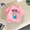thumbnail image 5 of MEZZALL Kid Girls Cute Graphic T-Shirt Round Neck Short Sleeve Tee Summer Casual Tshirts Tops, Pink, 7-8 Years, 5 of 5
