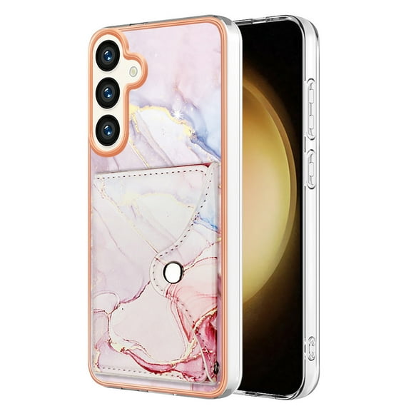 For Samsung Galaxy A25 5G Marble Patterned Case with Card Holder, Back Folio Kickstand PU Leather Soft Crystal Bumper Edge, Magnetic Clasp Back Cover For Samsung Galaxy A25 5G,Marble #2