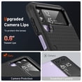 thumbnail image 2 of Dteck for Galaxy Z Flip 4 / Z Flip 3 Case,Shockproof Silicone Rubber with Hard PC Rugged Full Body Protection Phone Cover for Samsung Galaxy Z Flip 3/4,Black, 2 of 7