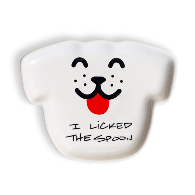Naughty Dog Spoon Rest Plato de cerámica Lindo regalo novedoso para los amantes de los perros