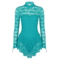 thumbnail image 3 of Aislor Women's Girls Ballet Dance Dress Lace Long Sleeve Figure Ice Skating Dress Leotard Dancewear, 3 of 7