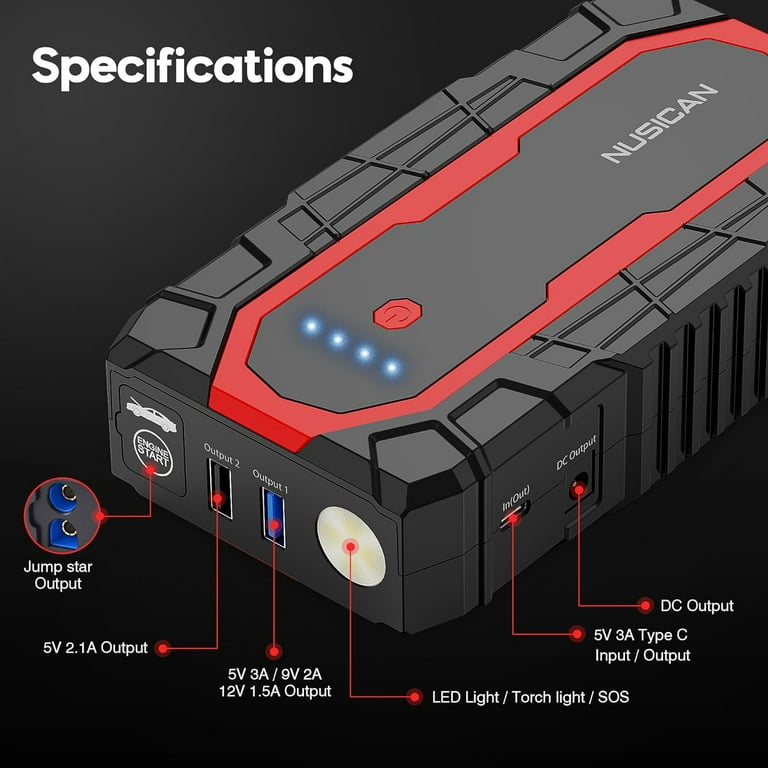 NWISE Car Jump Starter, 3000A Peak 25800mAh Portable...