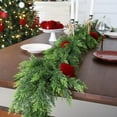 thumbnail image 4 of Guvpev 9FT Christmas Cedar Garland, Real Touch Winter Pine Garland, Artificial Cypress Greenery Garland, Indoor & Outdoor Holiday Decor for Mantel, Stairs, Table, Porch, Wall, Christmas Decoraitons, 4 of 8
