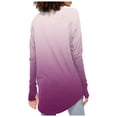thumbnail image 4 of Womens T Shirts Long Sleeve Top Round Neck Basic Fashion Printed Tshir Thumbhole Tunic Tshirts, 4 of 5