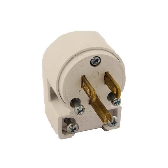 Leviton 020-515AN-000 Electrical Plug, 2 -Pole, 15 A, 125 V, NEMA: NEMA 5-15P, White