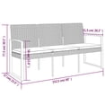 thumbnail image 5 of vidaXL 3-Seater Garden Bench with Cushions Dark Grey PP Rattan, 5 of 5