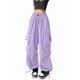 thumbnail image 3 of Pantalones Cargo para Mujer, Pantalones Casuales de Senderismo, Pantalones Holgados Y2K de Cintura Alta con Múltiples Bolsillos Púrpura 4XL, 3 of 8