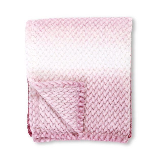 Mainstays Ombre Velvet Plush Throw, 50 X 60 Plum