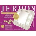 thumbnail image 2 of Jerdon Two-Sided Makeup Mirror with LED Lights - 5X-1X Magnification, White, Plug In or Battery - Model J1015, 2 of 7