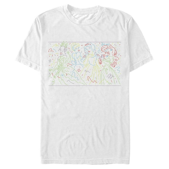 Men's Disney Colorful Princess Outlines Graphic T-Shirt