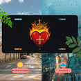 thumbnail image 5 of 1 Pcs 2D Flat License Plate Covers & Frames, Sacred Heart of For Decorative Front, Waterproof For Decoration Aluminum License Plate Covers & Frames Cover For Men Women, 12" X 6", 5 of 7