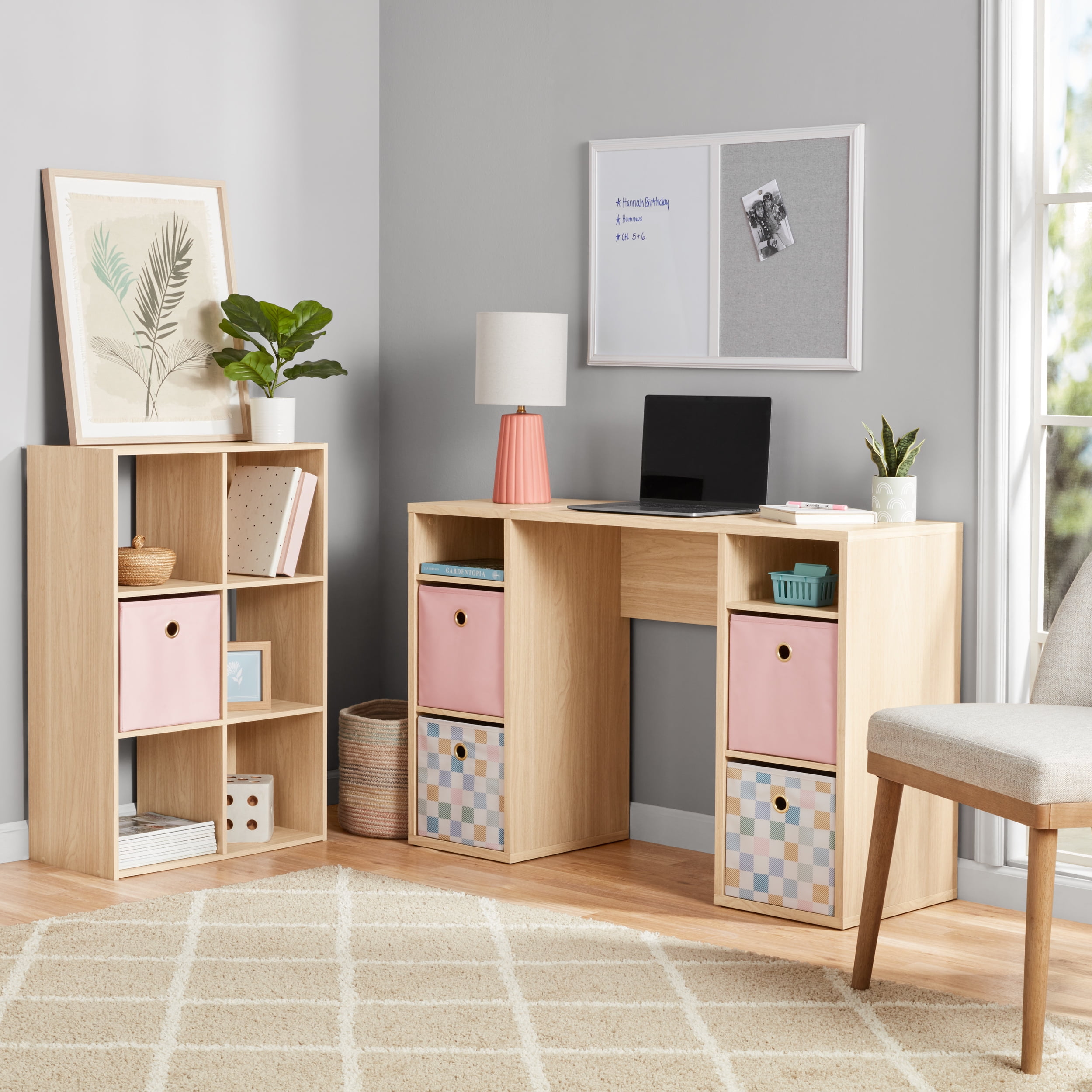 Mainstays 4Cube Storage Desk, Spring Pine  (图3)