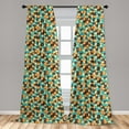 thumbnail image 5 of Ambesonne Geometric Curtains, Vibrant Toned Circles, Pair of 28"x95", Multicolor, 5 of 5