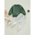 thumbnail image 4 of goowrom Ensemble 2 Pcs pour Bébé Garçon, Chandails en Molleton à Manches Longues Col Rond Imprimé Lettre de Rugby + Ensemble Pantalon Long Couleur Unie, 4 of 9