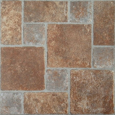 Mosaico Clasico Brick Pavers 12x12 Self Adhesive Vinyl Floor Tile - 20 Tiles/20 sq. ft.