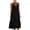 Black(Womens Dress), variant on Women's Cotton Linen Midi Dress Summer V-Neck Cami Sundress Boho Flowy Loose Shift Dress Beach Cover Up
