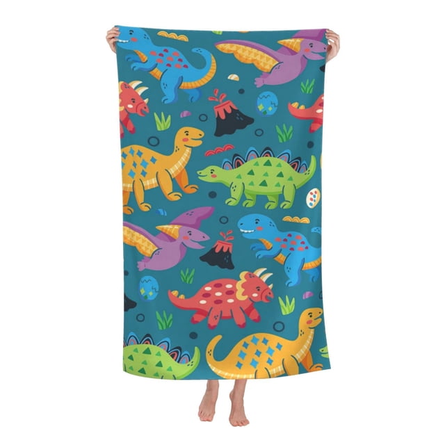 Toalla de playa COMFAR Dinosaur para niños y niños, microfibra, 75 x 150 cm