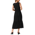 thumbnail image 3 of Vestidos de verano sin mangas para mujer Inspire Chic, vestido casual midi con volantes y bolsillos, 2XL negro, 3 of 6